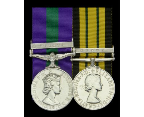 Pair: Rifleman G. R. Blackwell, Rifle Brigade  General Service 1918-62, 1 clasp, Malaya, E.II.R. (23233851 Rfn. G. R. Blackwe