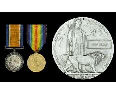 Pair: Private J. Lolley, 1/8th Battalion, Royal Warwickshire Regiment, who died of wounds on the Western Front, 12 October 19