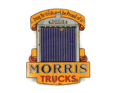 A Morris Trucks enamel sign,depicting a Morris radiator,45cm wide55cm highCondition ReportSome losses to the enamel, otherwis