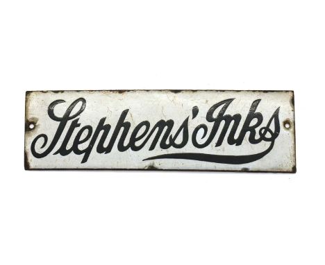 A Stephen’s Inks enamel advertising sign,c.1940s,23cm wide6.5cm highCondition ReportLosses to the enamel around the edges.