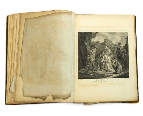 DON QUIXOTE: Volume with 27 fine engravings after Coypel, Cochin, Boucher, Trémolières &amp; Le Bas. No date, c1724.