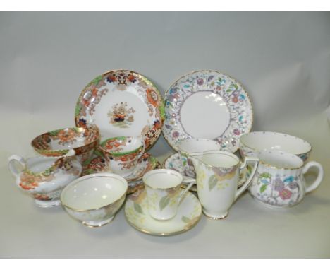 An English imari tea set together with a Royal Doulton 'Nerissa' pattern coffee set, Royal Worcester Kashmir pattern tea set