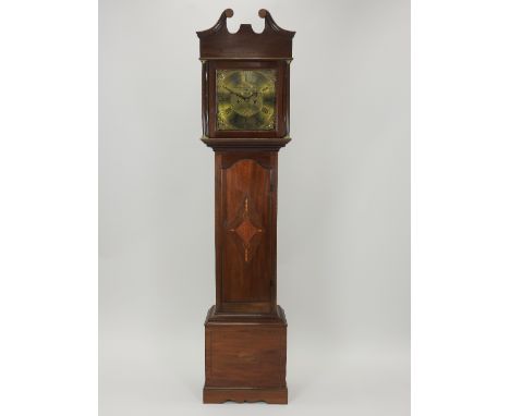 A mahogany eight day longcase clock, the 12.25 inch square brass dial signed 'Jos Park, Liverpool' with centred subsidiary se