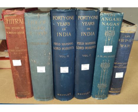 HUTTON (J.H.) - The Angami Nagas 1921, other volumes of Indian Military history (the Roberts without portrait)