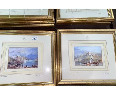 After J.M.W.Turner "The rivers of France" set of 6 limited edition prints, framed and glazed 
