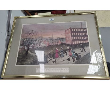 Helen Bradley:  "Walk along Spring Lane", framed and glazed; other prints 