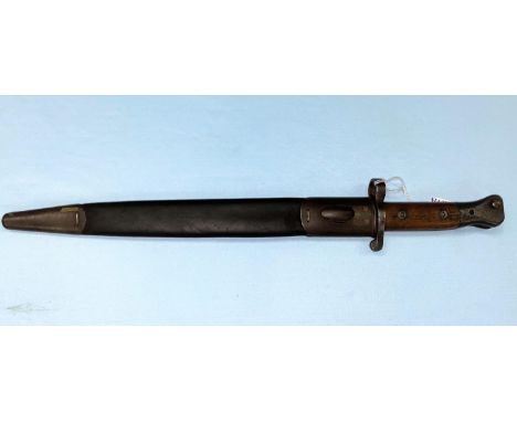A BRITISH WILKINSON 1888 Pattern Lee Metford bayonet and scabbard the blade stamped E.R. with crown 2 0'3, pommel stamped 4 L
