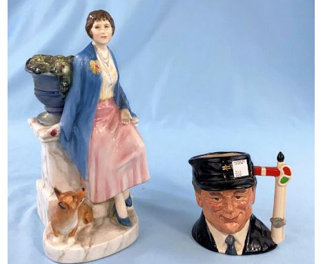 A Royal Doulton Figure of Queen Elizabeth the Queen Mother HA3230 No. 1515 and a limited edition Royal Doulton character jug: