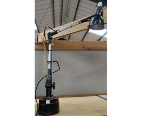 A vintage weighted ship's desk angle poise lamp - by family repute from a frigate 