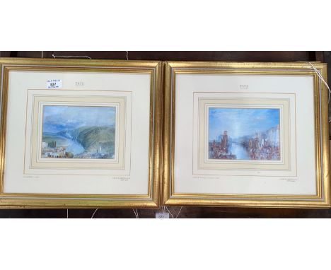 After J.M.W.Turner "Wanderings by the Seine" set of 6 limited edition prints, framed and glazed 