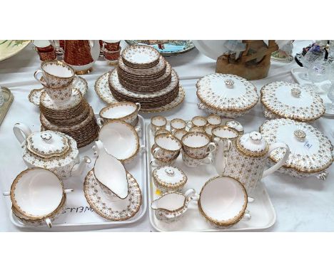 A 'Gold Fleur de Lys' dinner and tea service by Spode, 70 pieces approx.&nbsp;&nbsp;The pieces are generally in good conditio