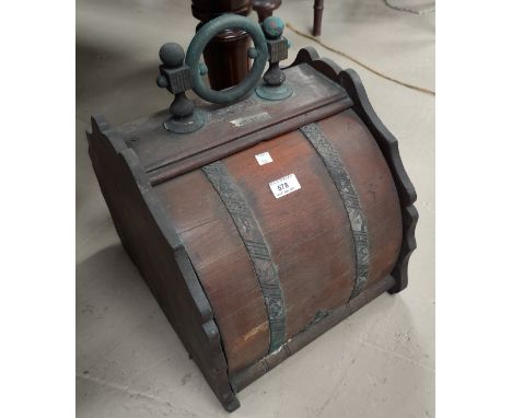 A Victorian satin walnut bed step/commode; a fall front coal box 