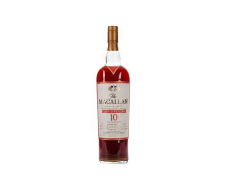 MACALLAN CASK STRENGTH 10 YEARS OLD - ONE LITRE Single Malt Scotch Whisky Matured in serry casks. One litre, 58.6% volume.