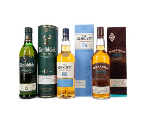 TAMNAVULIN DOUBLE CASK Single Malt Scotch Whisky Finished in sherry casks. 70cl, 40% volume, in caton. GLENLIVET FOUNDER'S RE