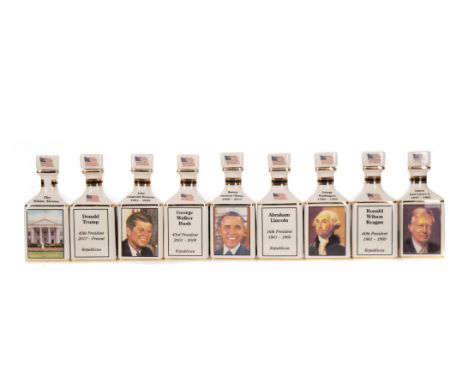 NINE PRESIDENTS OF THE UNITED STATES OF AMERICAN 10CL POINTERS DECANTERS Blended Scotch Whisky Includes Jimmy Carter, Ronald 