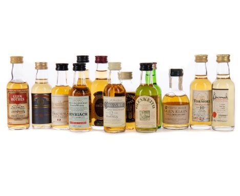 TWENTY FIVE SINGLE MALT WHISKY MINIATURES Single Malt Scotch Whisky Includes Mortlach 15 years old (40%), Glenburgie aged 8 y