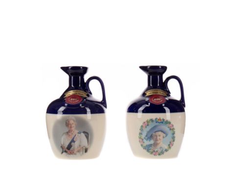 RUTHERFOR'S QUEEN MOTHER 100TH BIRTHDAY DECANTER (2) Blended Malt Scotch Whisky Produced using 100 different single malt whis