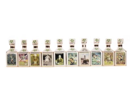 TEN CELTIC FC 10CL POINTERS DECANTERS Blended Scotch Whisky Including European Cup 1967, Billy McNeill, Henrick Larsson, Jock