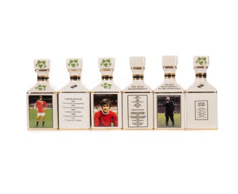 GEORGE BEST POINTERS DECANTER 10CL (4) Blended Scotch Whisky 10cl, 40% volume, each depicting George Best, and listing his ca