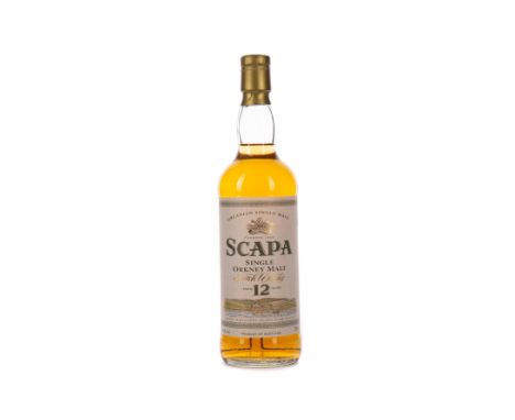 SCAPA AGED 12 YEARS Single Malt Scotch Whisky 750ml, 40% volume.