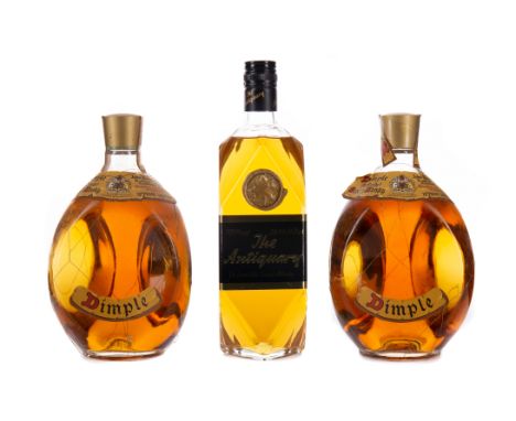 DIMPLE (2) Blended Scotch Whisky 26 2/3 fl.oz, 70° proof, in carton. ANTIQUARY Blended Scotch Whisky 26 2/3 fl.oz, 70° proof,