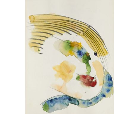 Helmut Eisendle(1939 Graz - 2003 Wien)Ungeheure Frauen. 1988. Skizzenbuch und Manuskript mit 27 Aquarellen auf chamoisfarbene
