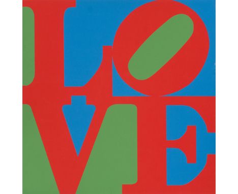 Pop Art - - Robert Indiana. (1928 New Castle, Indiana (USA) - 2018 Vinalhaven, Maine (USA)). LOVE. Siebdruck auf starkem Kart