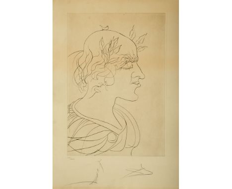 Surrealismus - - Salvador Dalí. (1904 - 1989 Figueras). Trajan. 1973. Kaltnadelradierung auf chamoisfarbenem Arches mit einer