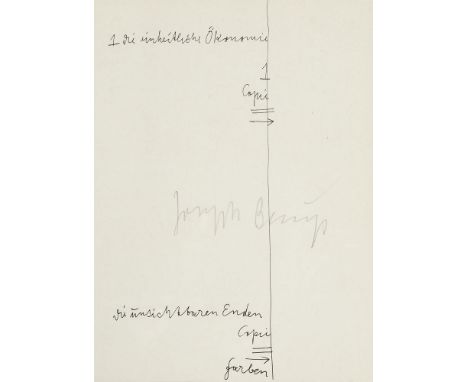 Fluxus - - Joseph Beuys. (1921 Krefeld - 1986 Düsseldorf). Pass für Eintritt in die Zukunft. 1974. Einladungskarte. Lithograp