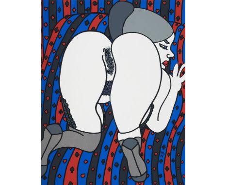 William Copley(1919 New York - 1996 Florida)o.T. 1973. Farbserigraphie auf Arches. 56,5 x 44 cm (66 x 50 cm). Signiert "cply"