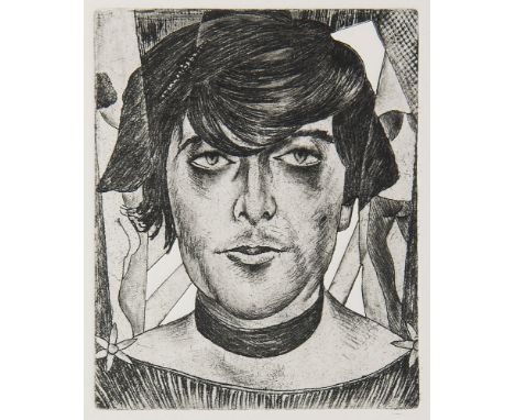 Christian Schad. (1894 Miesbach - 1982 Stuttgart). La patronne. 1976. Radierung auf Arches-Bütten. 14,4 x 11,5 cm (59 x 42 cm
