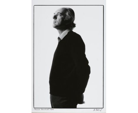Andrej (Andreas) Reiser. (1949). Der Dramatiker Thomas Bernhard. 1985. Vintage. Silbergelatine. 36,7x24,9 cm (40,5x27 cm). Si