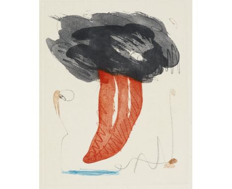 Pop Art - - Claes Oldenburg. (1929 Stockholm -  lebt in New York). Study of tongue cloud. (1976). Farbaquatintaradierung auf 