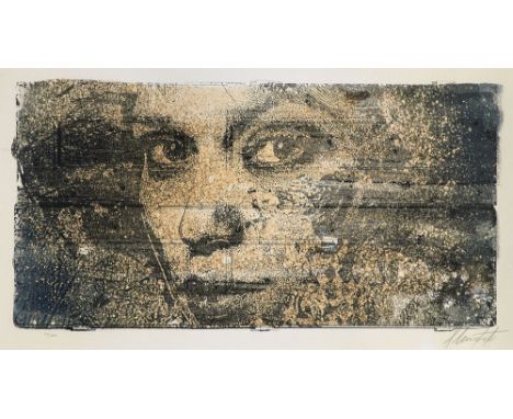 Zeitgenössische Kunst - Street Art - - Vhils (d.i. Alexandre Farto). (1987 Lissabon). Peroxide. 2019. Siebdruck überarbeitet 