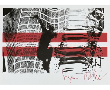 Sigmar Polke. (1941 Oels, Schlesien - 2010 Köln). o.T. (Einladungskarte). Farboffset auf leichtem Karton. 15 x 21 cm (15 x 21