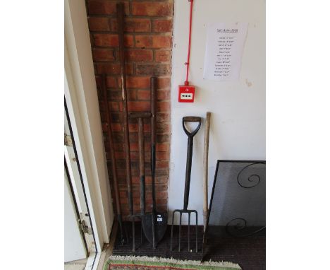 Collection of tools to include peat shovel