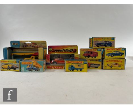 A collection of assorted Matchbox diecast models, to include 60 Office Site Truck, 14 Iso Grifo, 57 Landrover Fire Truck, 62 