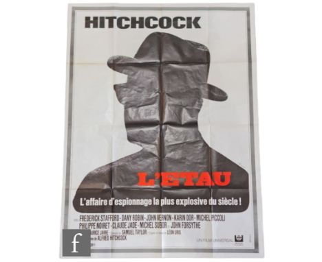 A 1969 French Alfred Hitchcock L'Etau (Topaz) one panel film poster, Ets. Saint - Martin, Paris No. 3584., 160cm x 120cm, fol