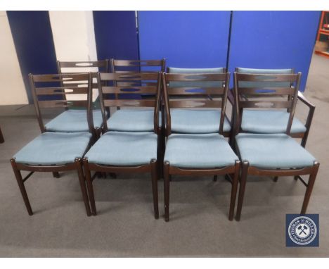 Six late 20th century ladder back dining chairs and pair of similar chairs 