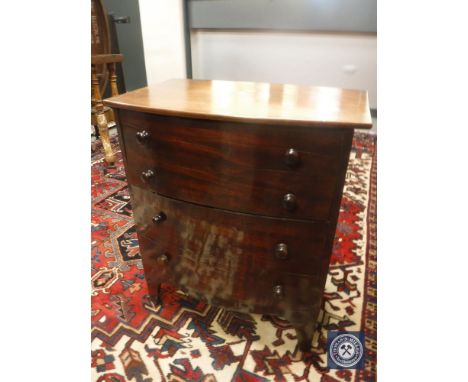 A 19th century mahogany bowfront step commode, width 62cm
