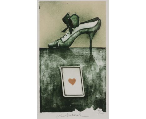 VLADAMIR SUCHÁNEK (Czech, 1933-2021) Illustration for “Ace of Hearts” by Dagmar Kuldská, coloured etching, signed &amp; numbe
