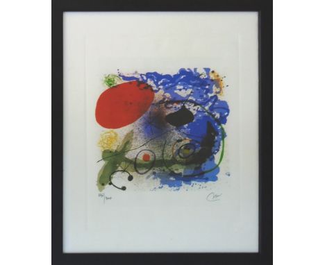 JOAN MIRÓ, 'Batement II', lithograph in colours, on Arches paper, edition of 300, signed in the plate, 38cm x 48cm, framed an