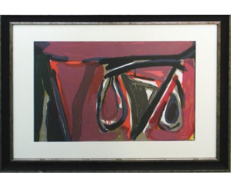 BRAM VAN VELDA, 'Untitled', 1982, lithograph in colours printed by Maeght, 37cm x 55cm, framed and glazed. 
