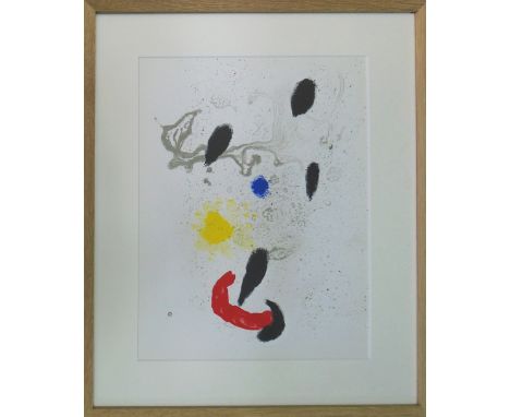 JOAN MIRÓ, 'Untitled', 1963, lithograph in colours, printed by Maeght, 38cm x 28cm, framed and glazed.