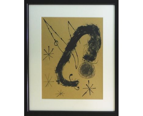 JOAN MIRÓ, 'Untitled', 1965, lithograph printed by Maeght, 37cm x 27cm, framed and glazed.