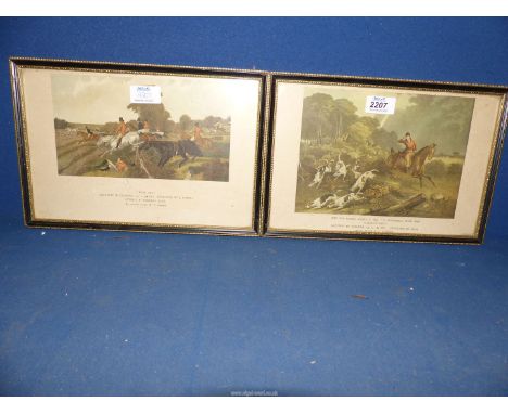 A pair of framed hunting Prints; 'Full Cry' and 'Southerly Wind and a Cloudy Sky', 12 1/2" x 8 1/2".