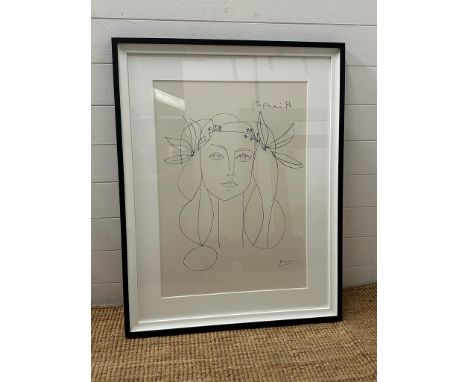 A framed print of Picasso's "War and Peace" 50cm x 70cm 