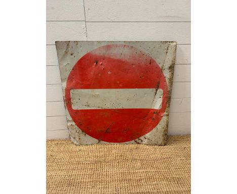 An enamel "No Entry" sign 75 x75 AF