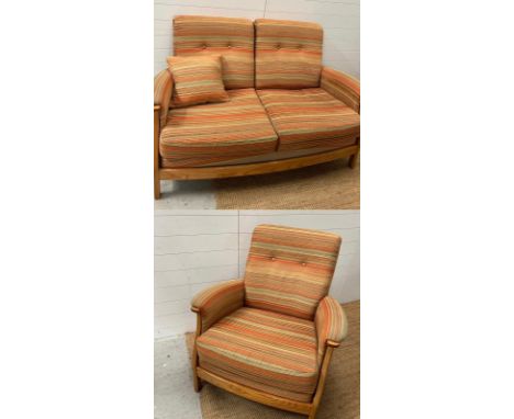 Blonde Gina two seater sofa and one Gina easy chair 