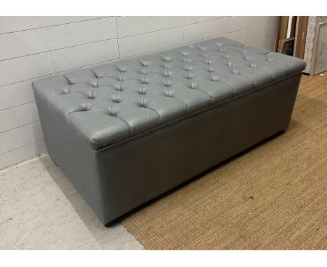 A rectangular button tufted foot stool (H50cm W140cm D70cm